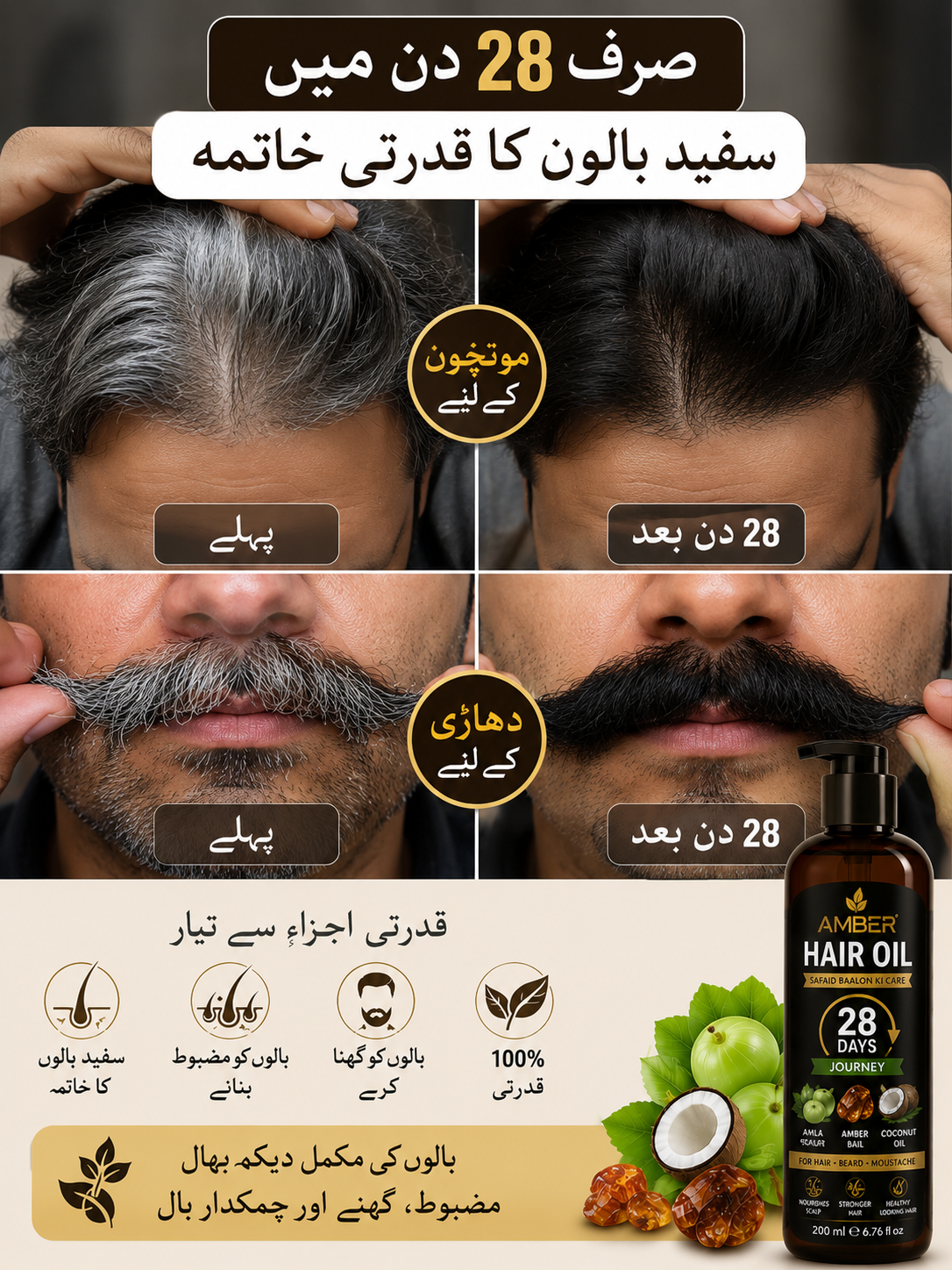 Amber Hair Oil – 28 Days Hair Care