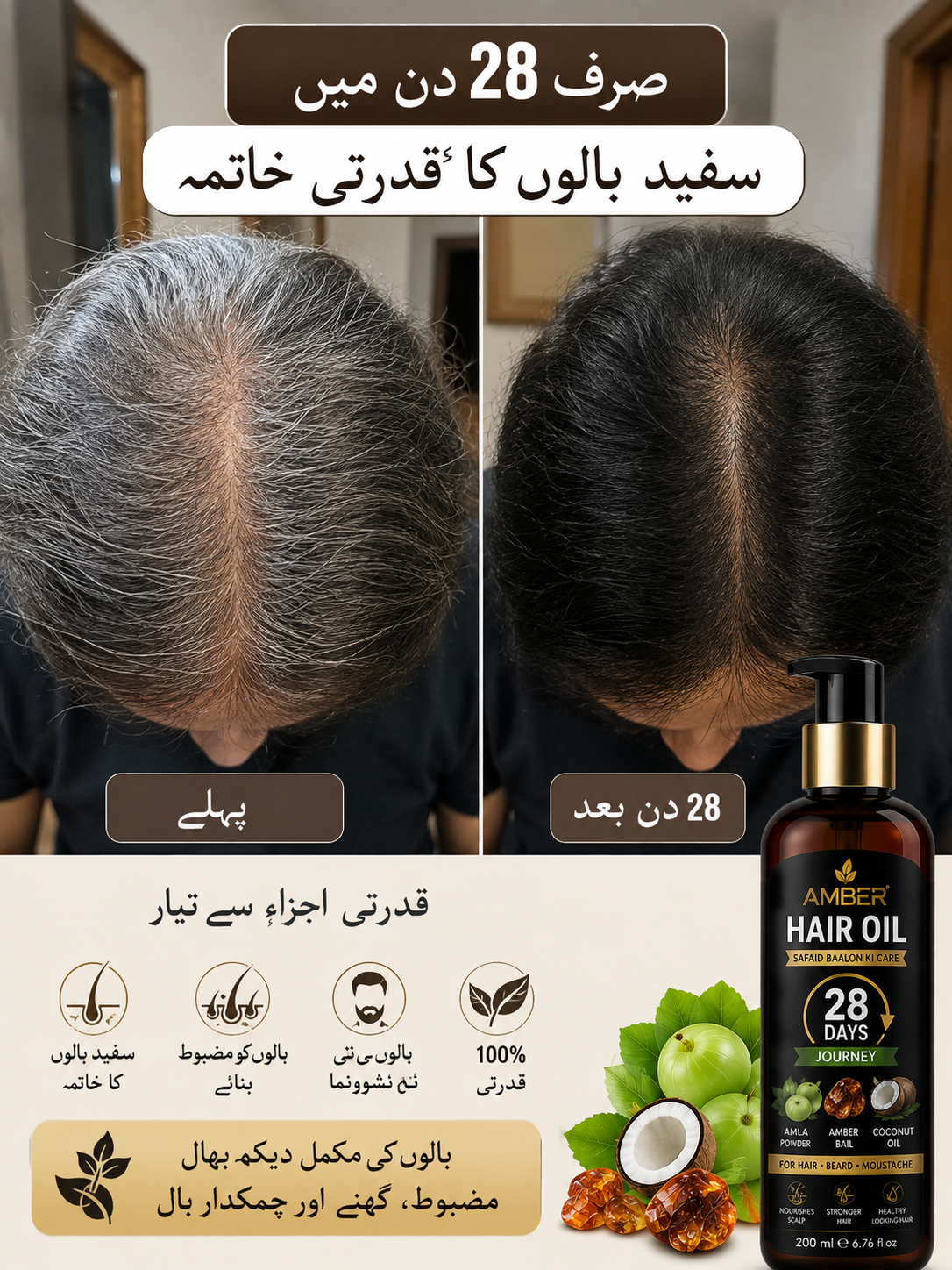 Amber Hair Oil – 28 Days Hair Care